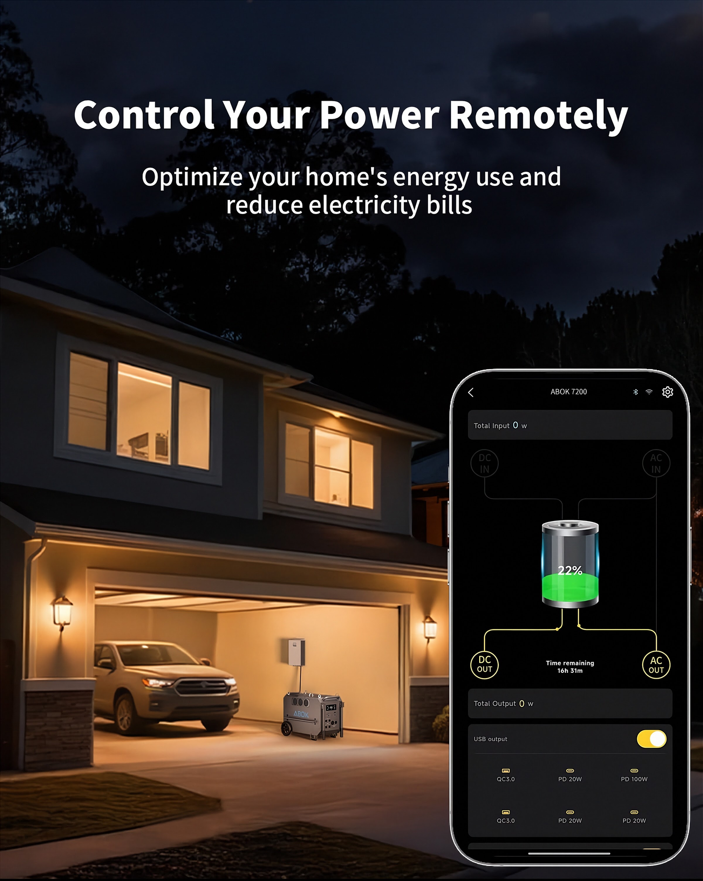 🔥 GENERADOR SOLAR DE ALTA CAPACIDAD | 7.2kW ABOK Ark7200 | 9.8kWh LiFePO4 para Food Trucks o Emergencias