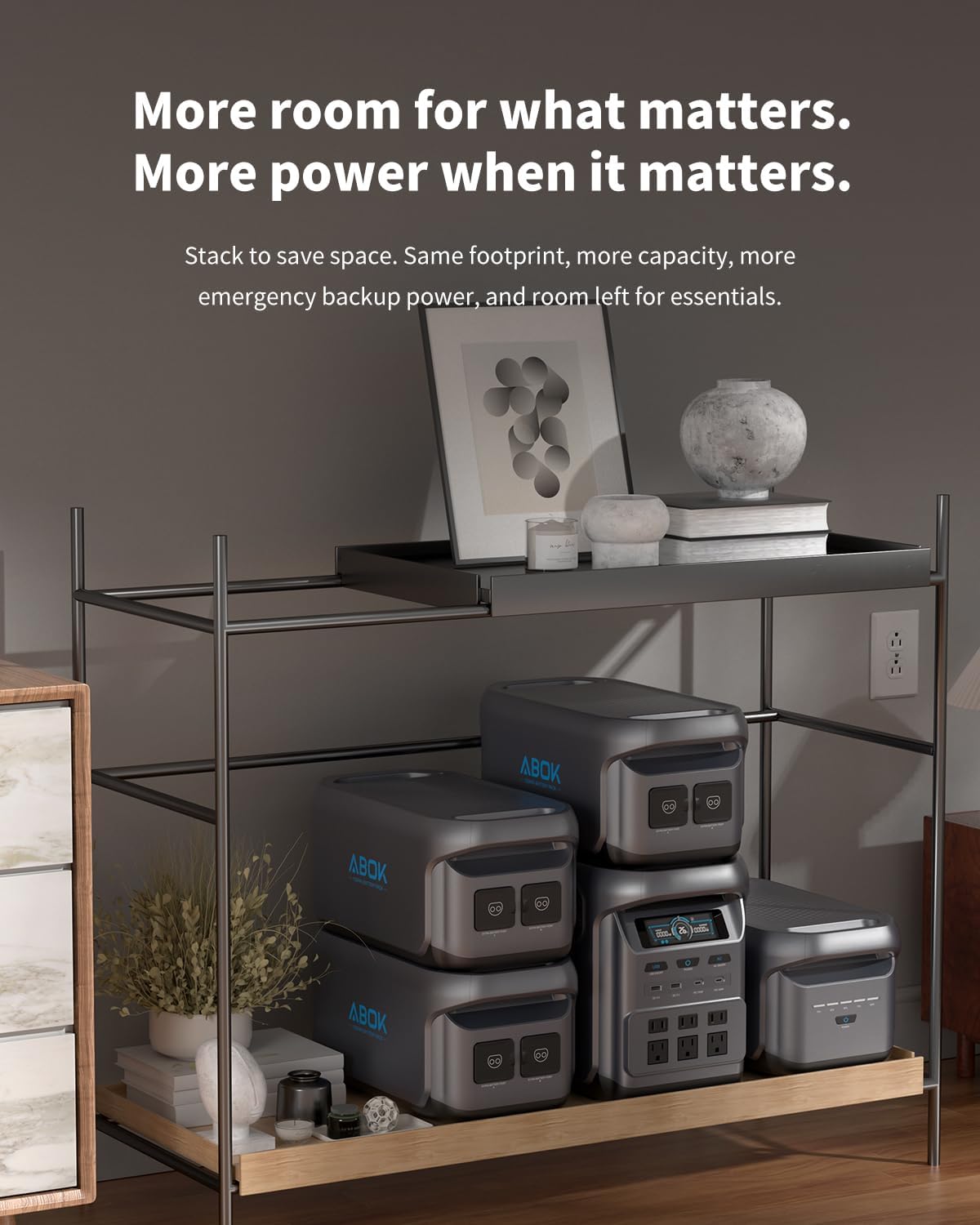 1024Wh ABOK Ark1800 Portable Power Station with 400W Solar Panels, LiFePO4 Battery, 1800W AC Output, UPS, Solar Generator Max.2000W Input(AC+PV), Expandable to 5120Wh, 13 Outlets for Outdoor&Camping