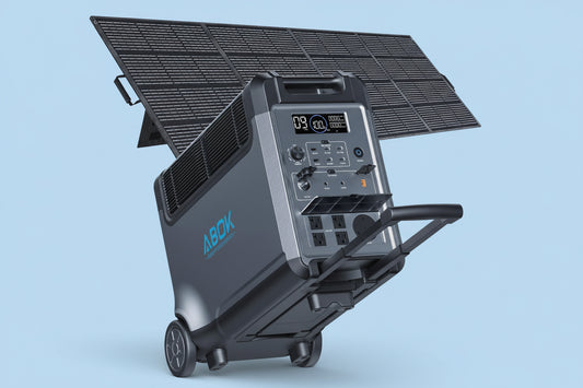 3840Wh ABOK Ark3600 Solar Generator Kit with 400W Solar Panels, 2000W Max Solar Input Electric 3600W Power Station for Garage, Home, Off-Grid Living, Camping, RVs, Outdoor Adventures, Power Outages