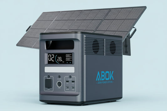 1536Wh ABOK Ark2000 Solar Generator with 400W Solar Panel, LiFePO4 Portable Power Station, Expandable to 4.6kWh, 1.3 Hr 0-100%, UPS, App, 2000W AC for Camping, Emergency, RV, Off-Grid Living